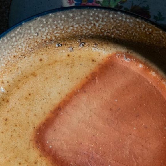 Monroe Salt Works Sweet Pea Purple Pink & Blue Flowers Tan Band Salad Plate 8.5" - Picture 5 of 5